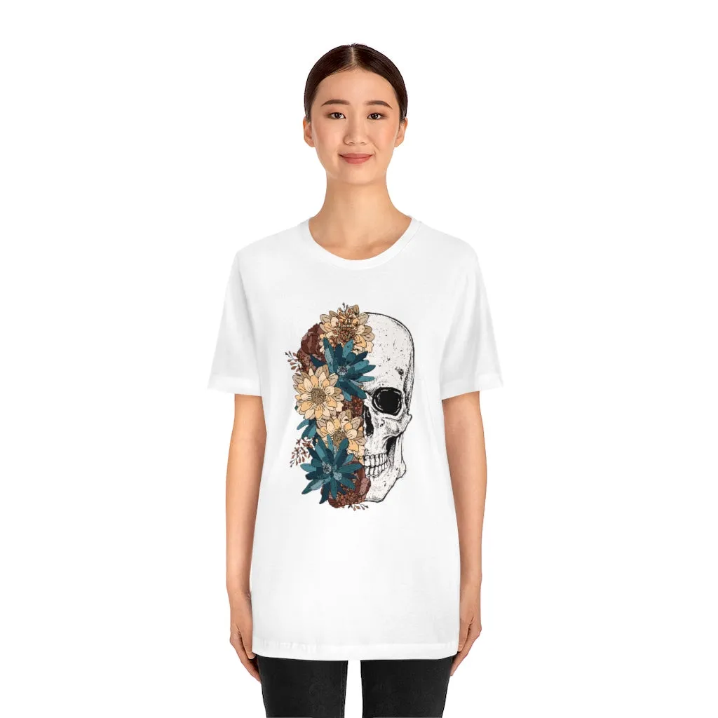 Fall Floral Skull Unisex Tee sold by Always Stylish Mama product image thumbnail 5