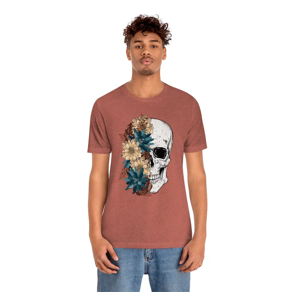 Fall Floral Skull Unisex Tee sold by Always Stylish Mama product image thumbnail 3