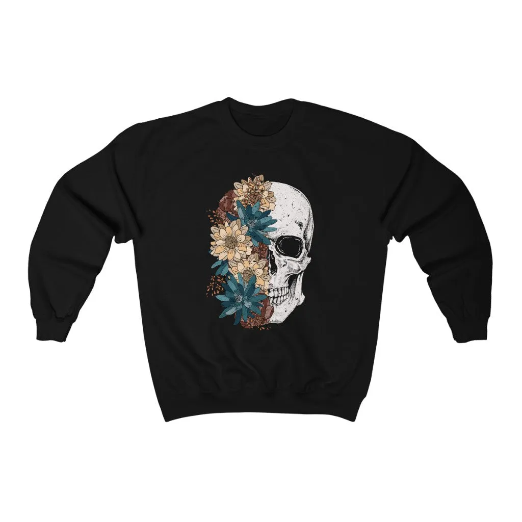 Fall Floral Skull Unisex Sweatshirt sold by Always Stylish Mama product image thumbnail 4