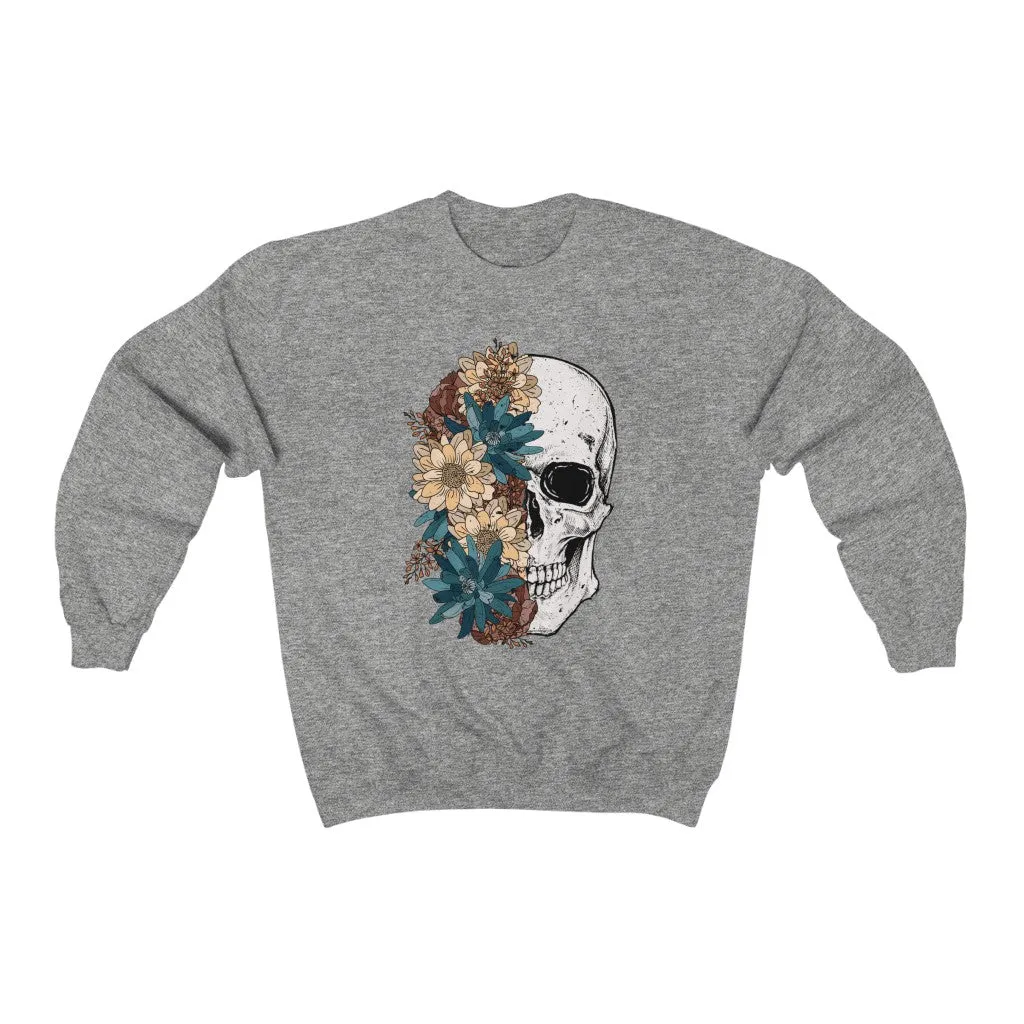 Fall Floral Skull Unisex Sweatshirt sold by Always Stylish Mama
