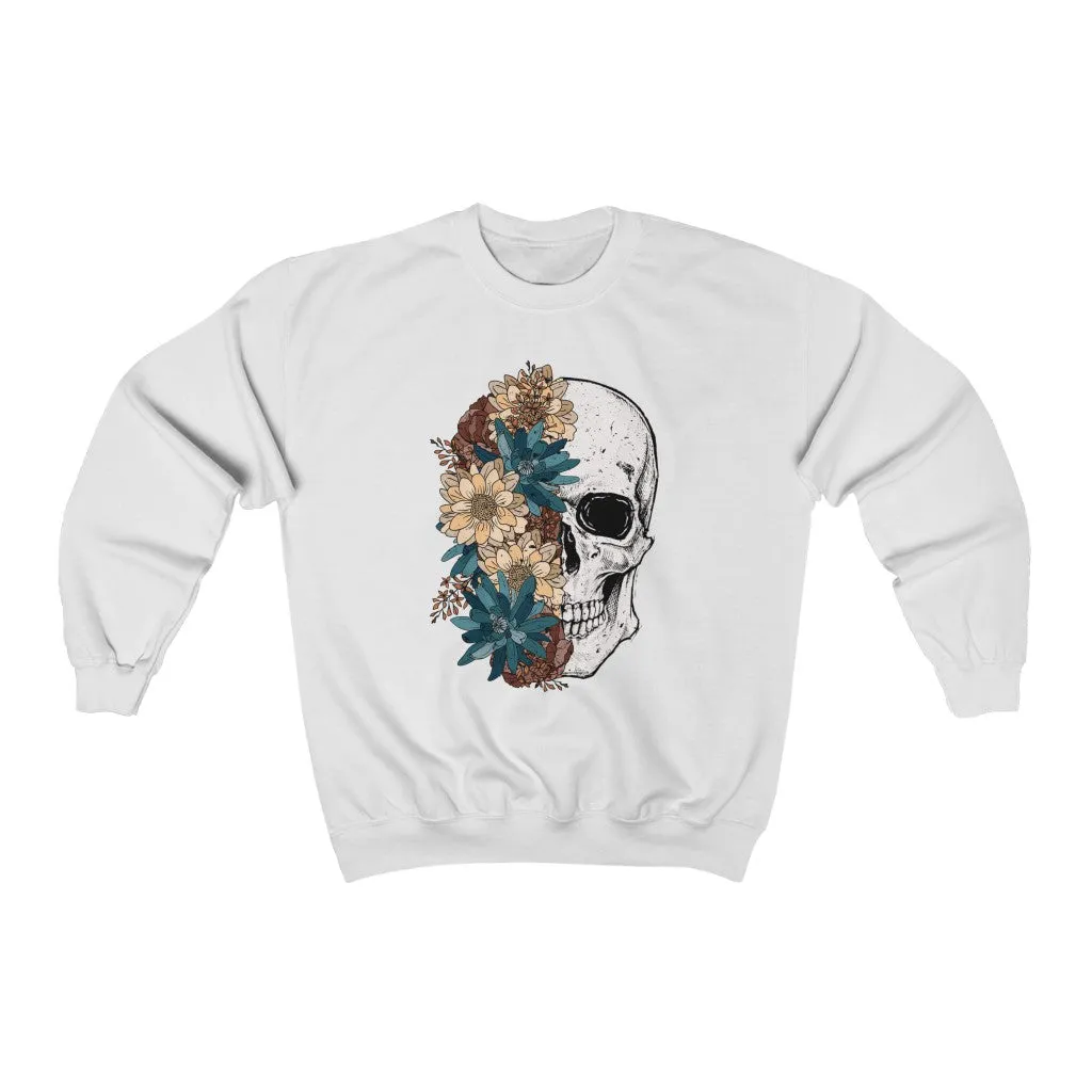 Fall Floral Skull Unisex Sweatshirt sold by Always Stylish Mama product image thumbnail 2
