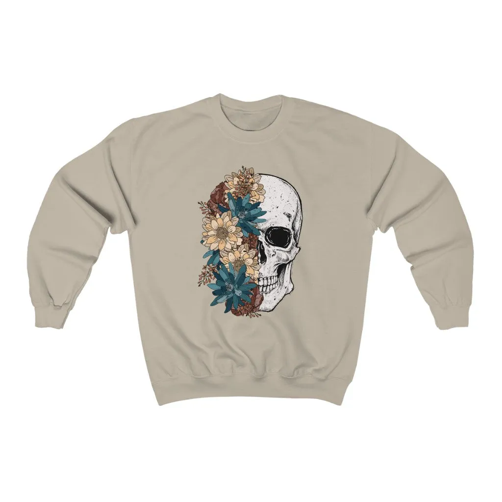 Fall Floral Skull Unisex Sweatshirt sold by Always Stylish Mama product image thumbnail 5