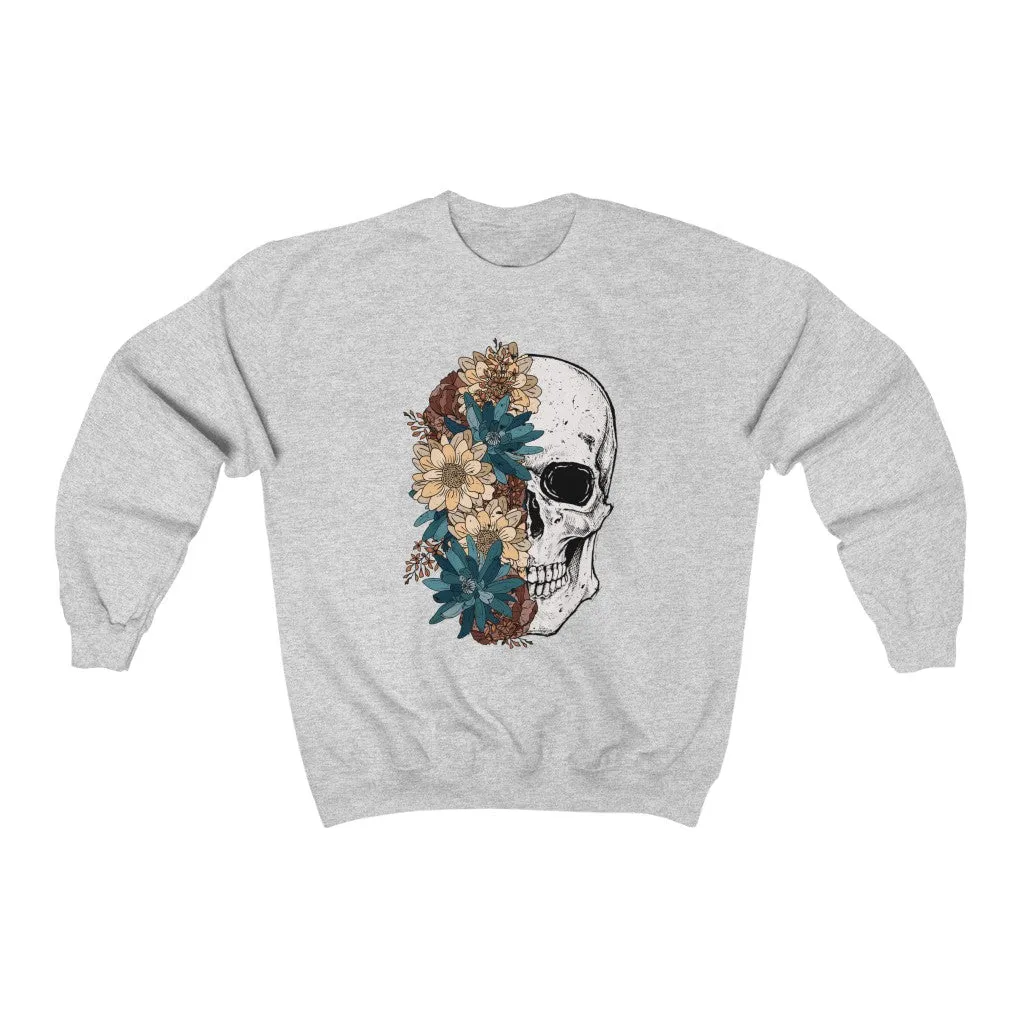 Fall Floral Skull Unisex Sweatshirt sold by Always Stylish Mama product image thumbnail 3
