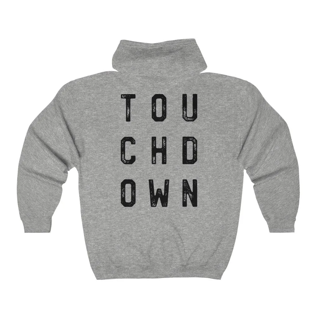 TOUCHDOWN Zip Up Hoodie sold by Always Stylish Mama product image thumbnail 3