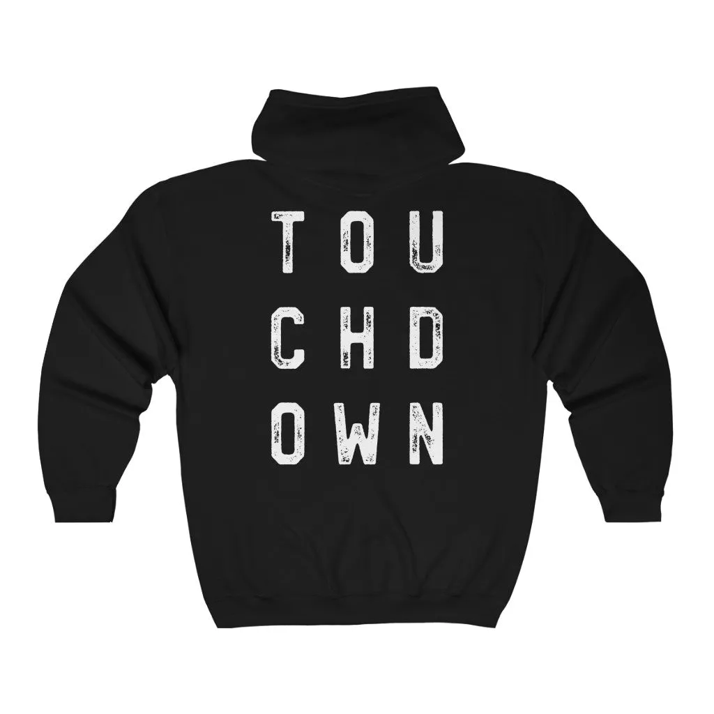 TOUCHDOWN Zip Up Hoodie sold by Always Stylish Mama product image thumbnail 2