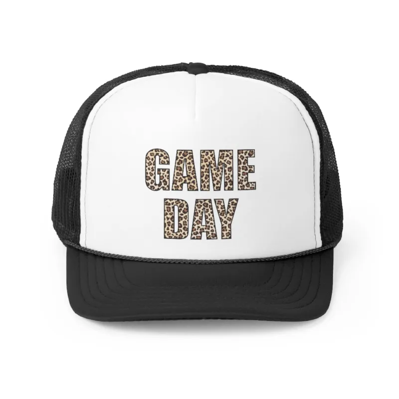Game Day Leopard Trucker Caps sold by Always Stylish Mama