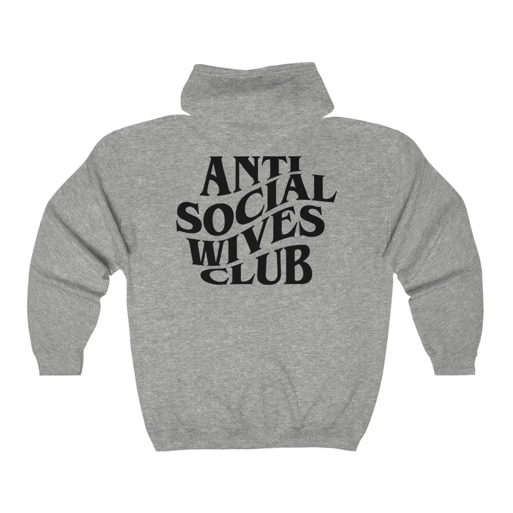 Anti Social Wives Club Zip Up Hoodie sold by Always Stylish Mama