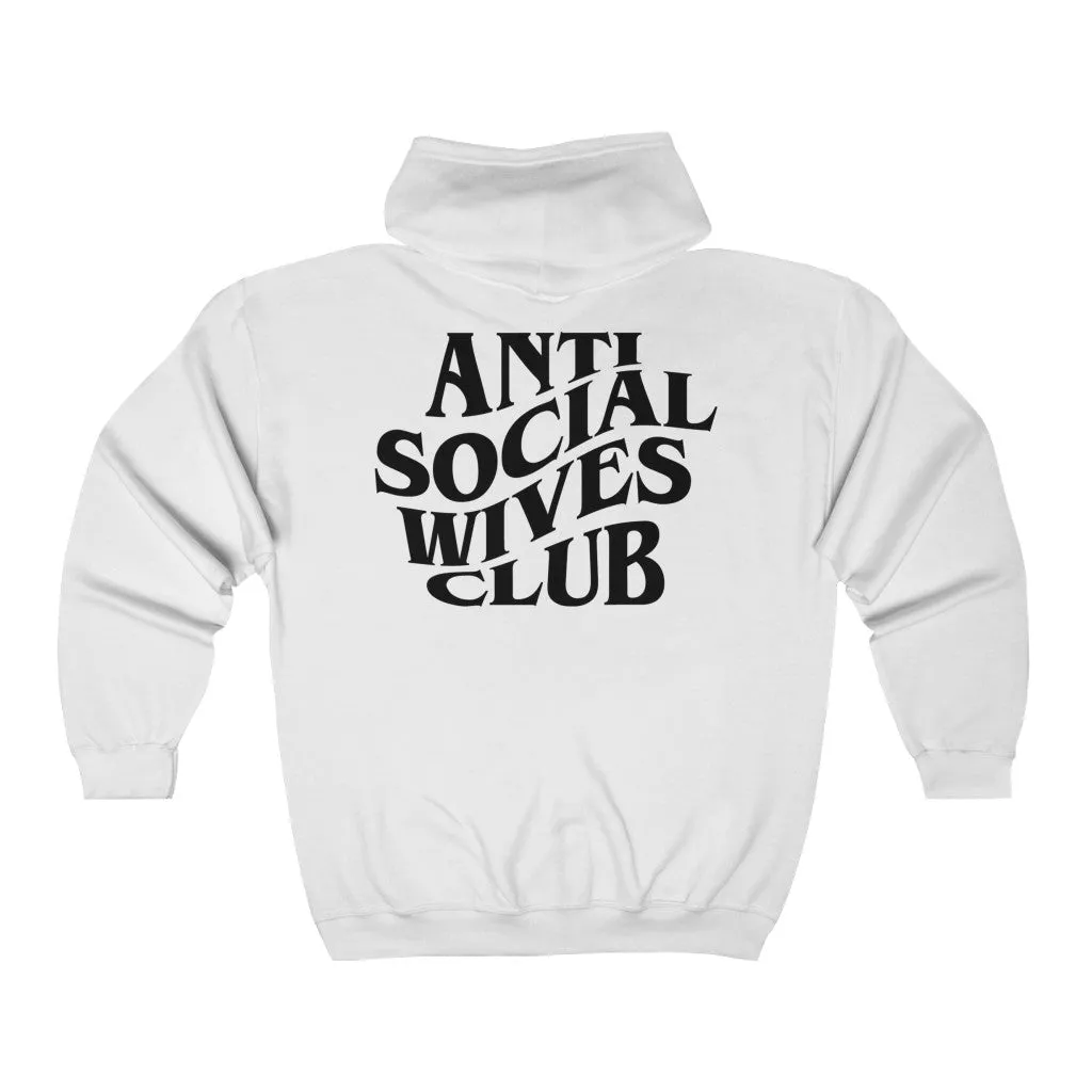 Anti Social Wives Club Zip Up Hoodie sold by Always Stylish Mama product image thumbnail 2