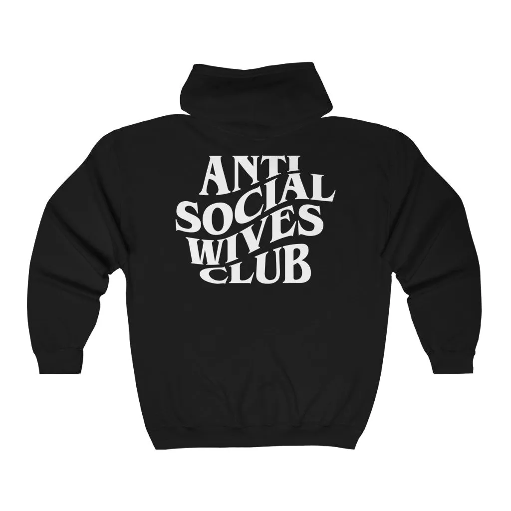 Anti Social Wives Club Zip Up Hoodie sold by Always Stylish Mama product image thumbnail 3