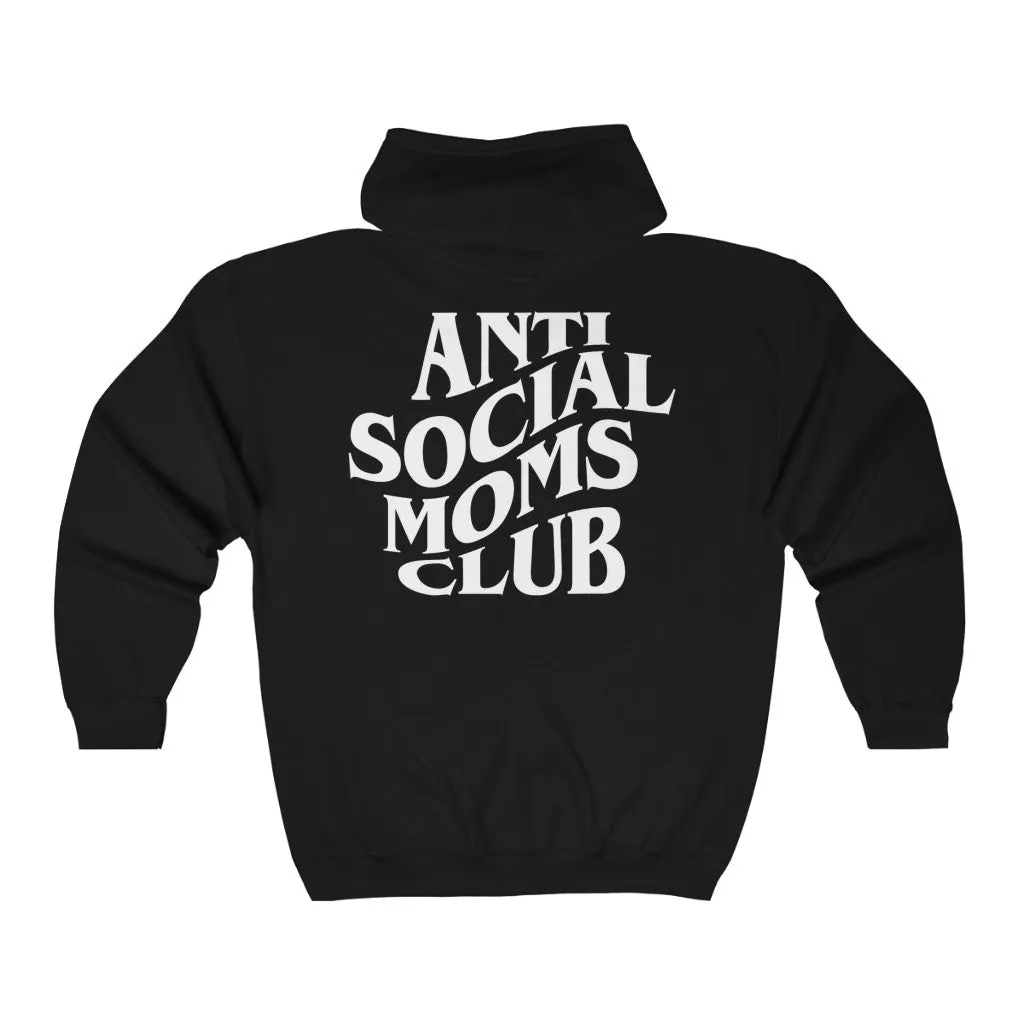 Anti Social Moms Club Zip Up Hoodie sold by Always Stylish Mama product image thumbnail 2
