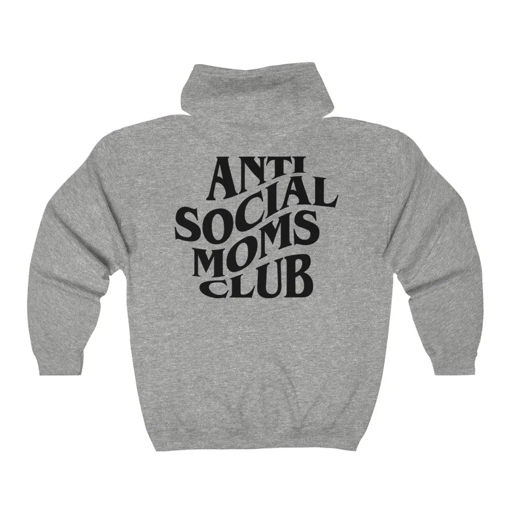 Anti Social Moms Club Zip Up Hoodie sold by Always Stylish Mama product image thumbnail 3