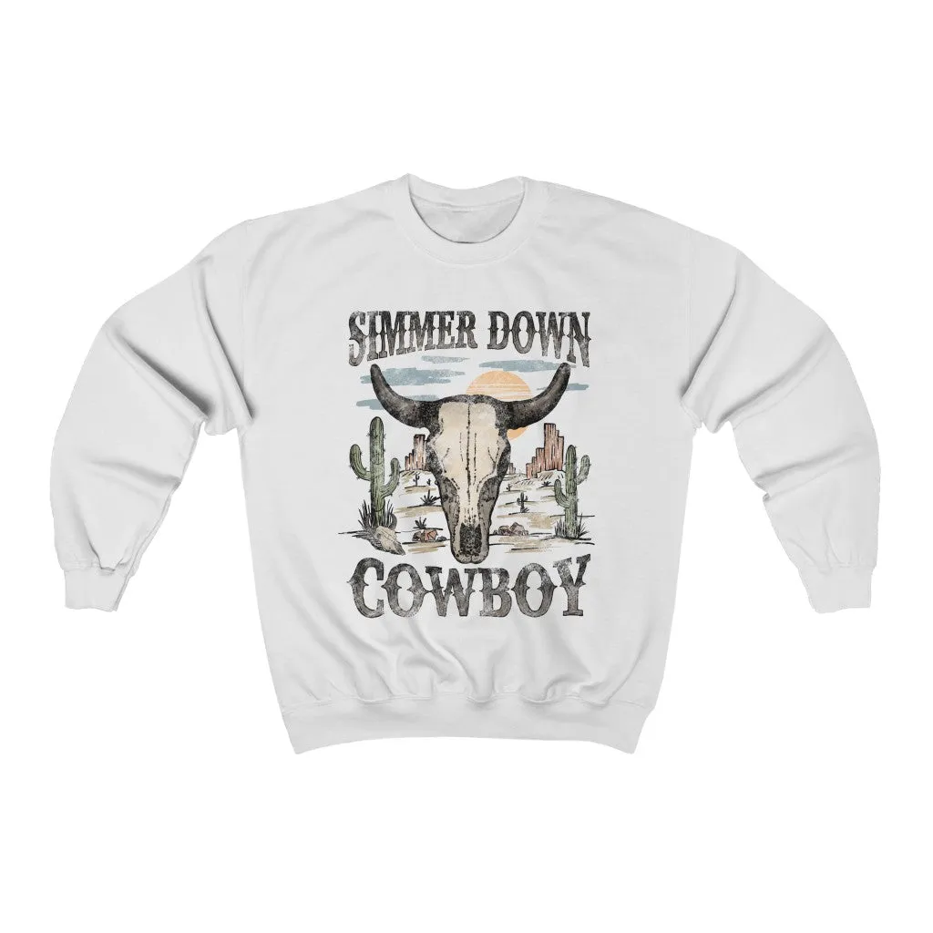 Simmer Down Cowboy Unisex Sweatshirt sold by Always Stylish Mama product image thumbnail 2