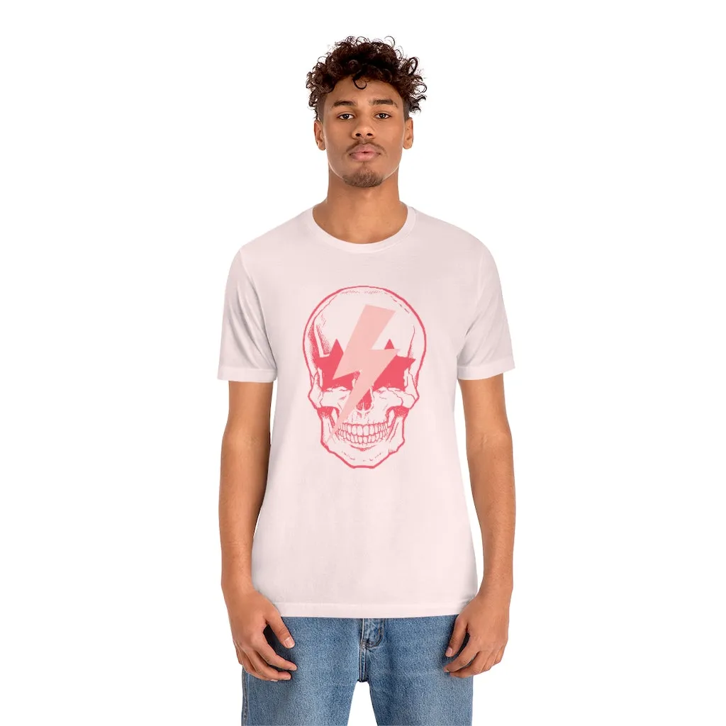 Pink Bolt Skull Unisex Tee sold by Always Stylish Mama product image thumbnail 3