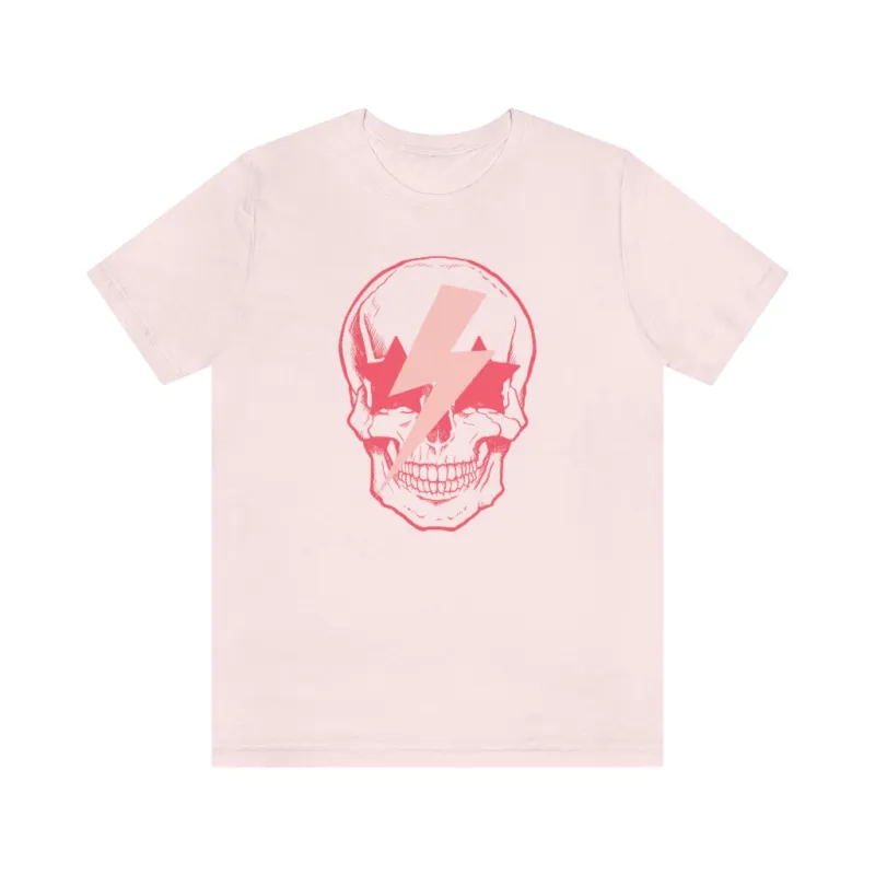 Pink Bolt Skull Unisex Tee sold by Always Stylish Mama