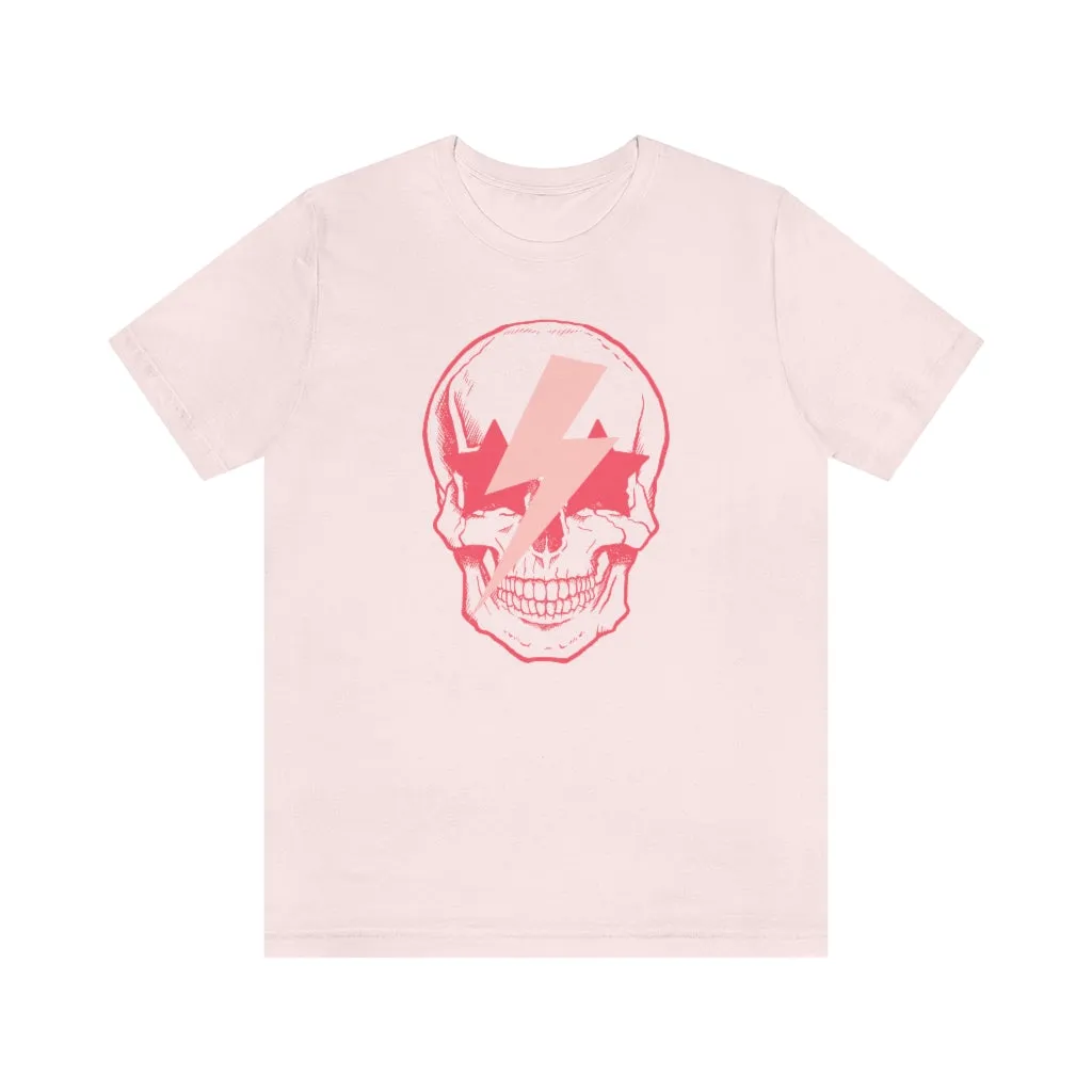 Pink Bolt Skull Unisex Tee sold by Always Stylish Mama