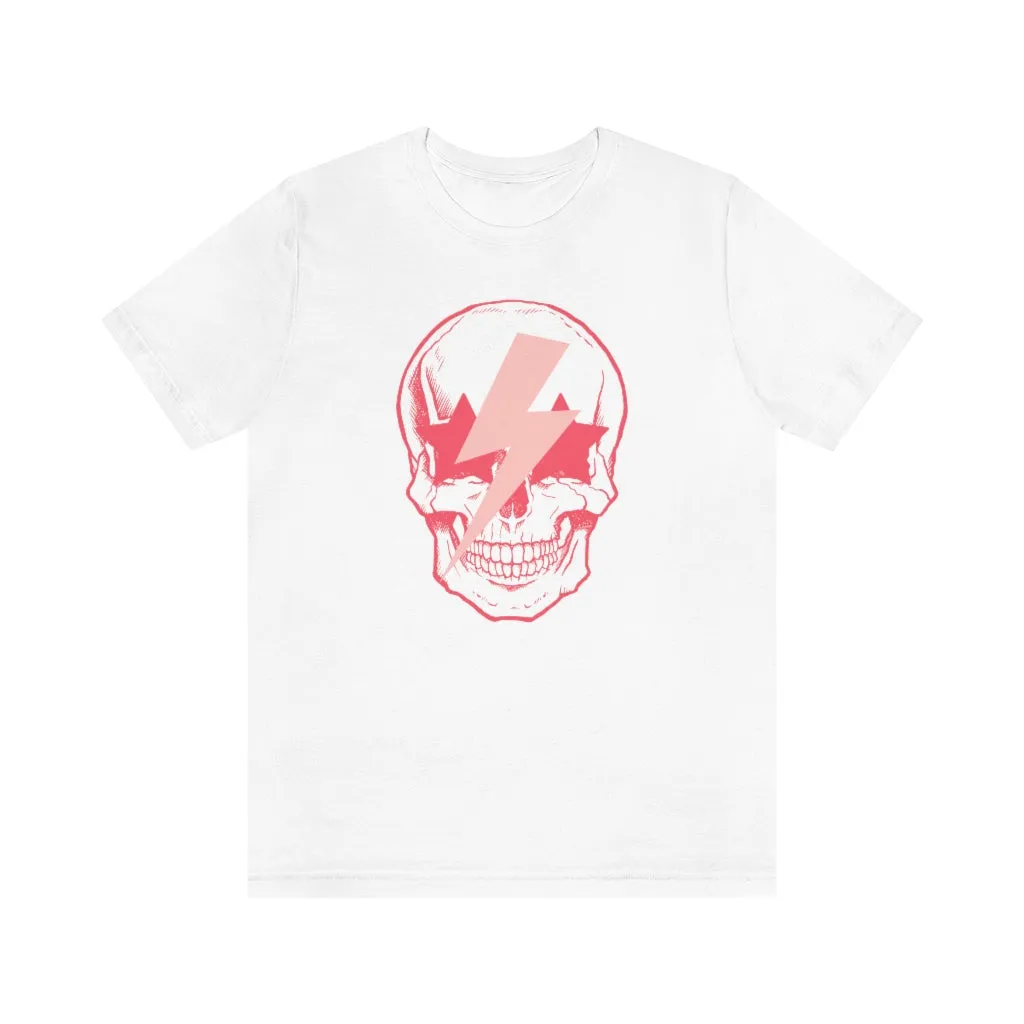 Pink Bolt Skull Unisex Tee sold by Always Stylish Mama product image thumbnail 4