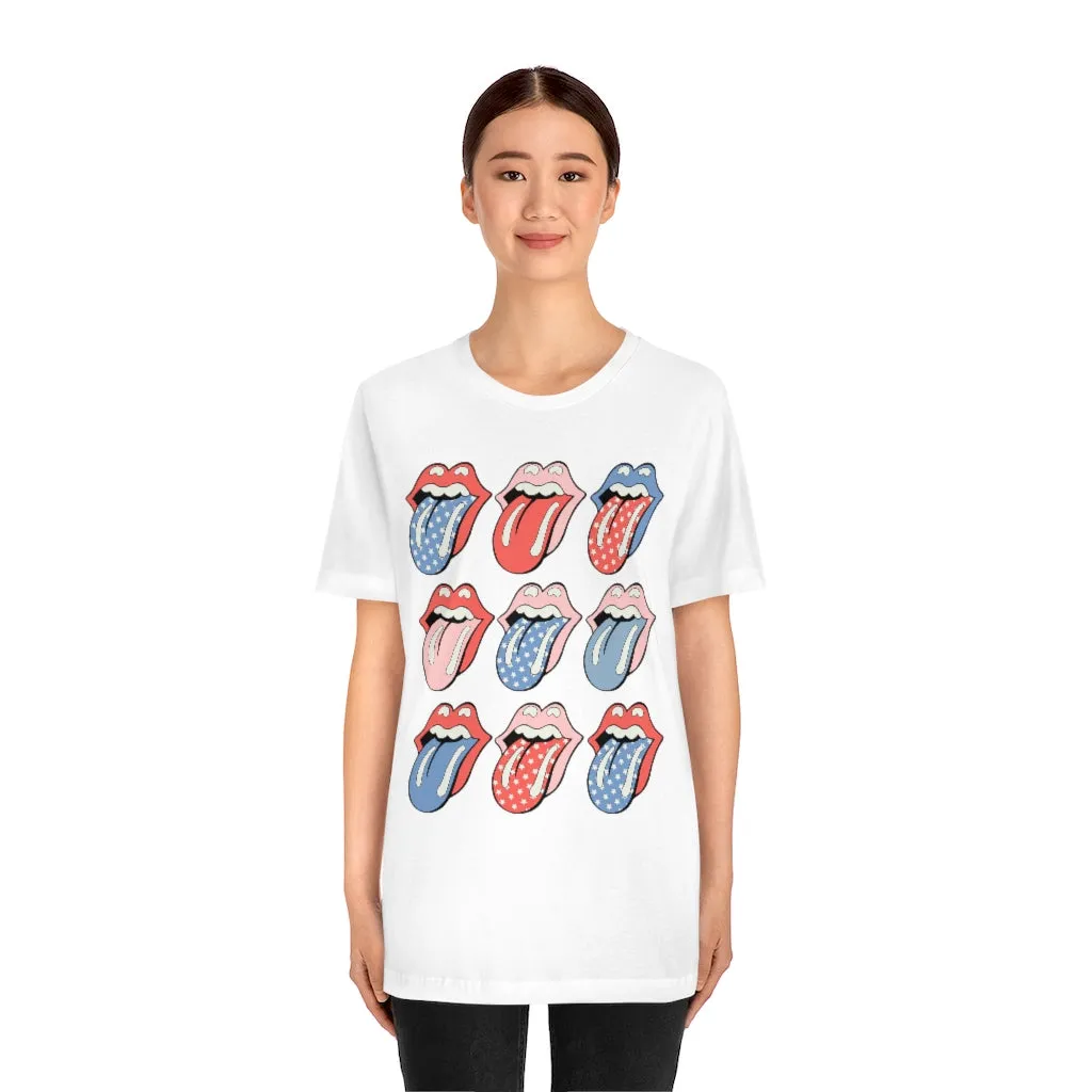 Flags Out Tongues Out Unisex Tee sold by Always Stylish Mama product image thumbnail 2