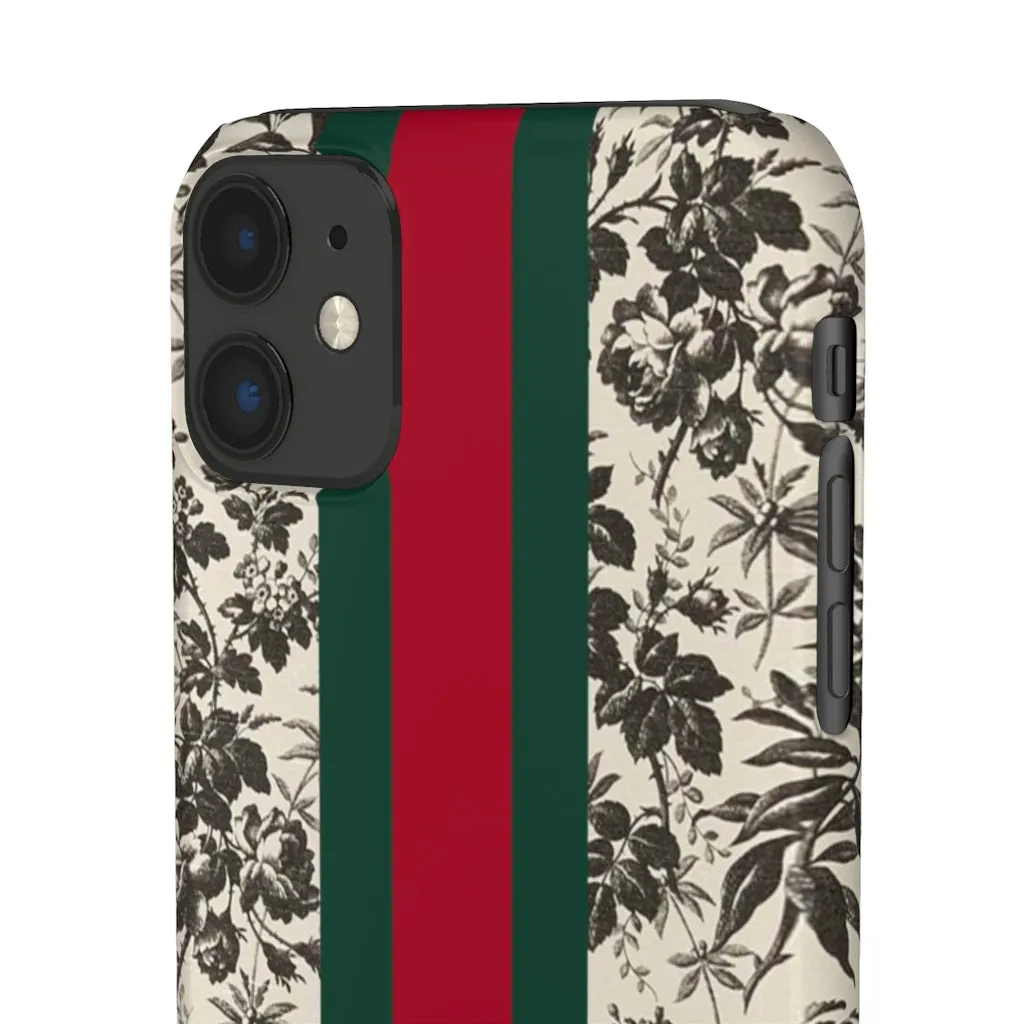 Bee Stripe Floral Wallpaper iPhone 12 & X Snap Case sold by Always Stylish Mama product image thumbnail 4