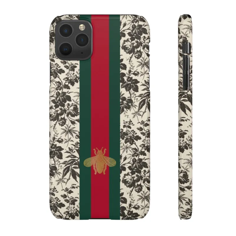 Bee Stripe Floral Wallpaper iPhone 12 & X Snap Case sold by Always Stylish Mama