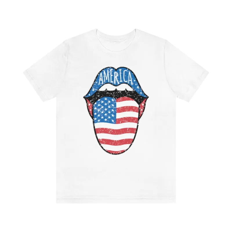 America Tongue Out Unisex Tee sold by Always Stylish Mama
