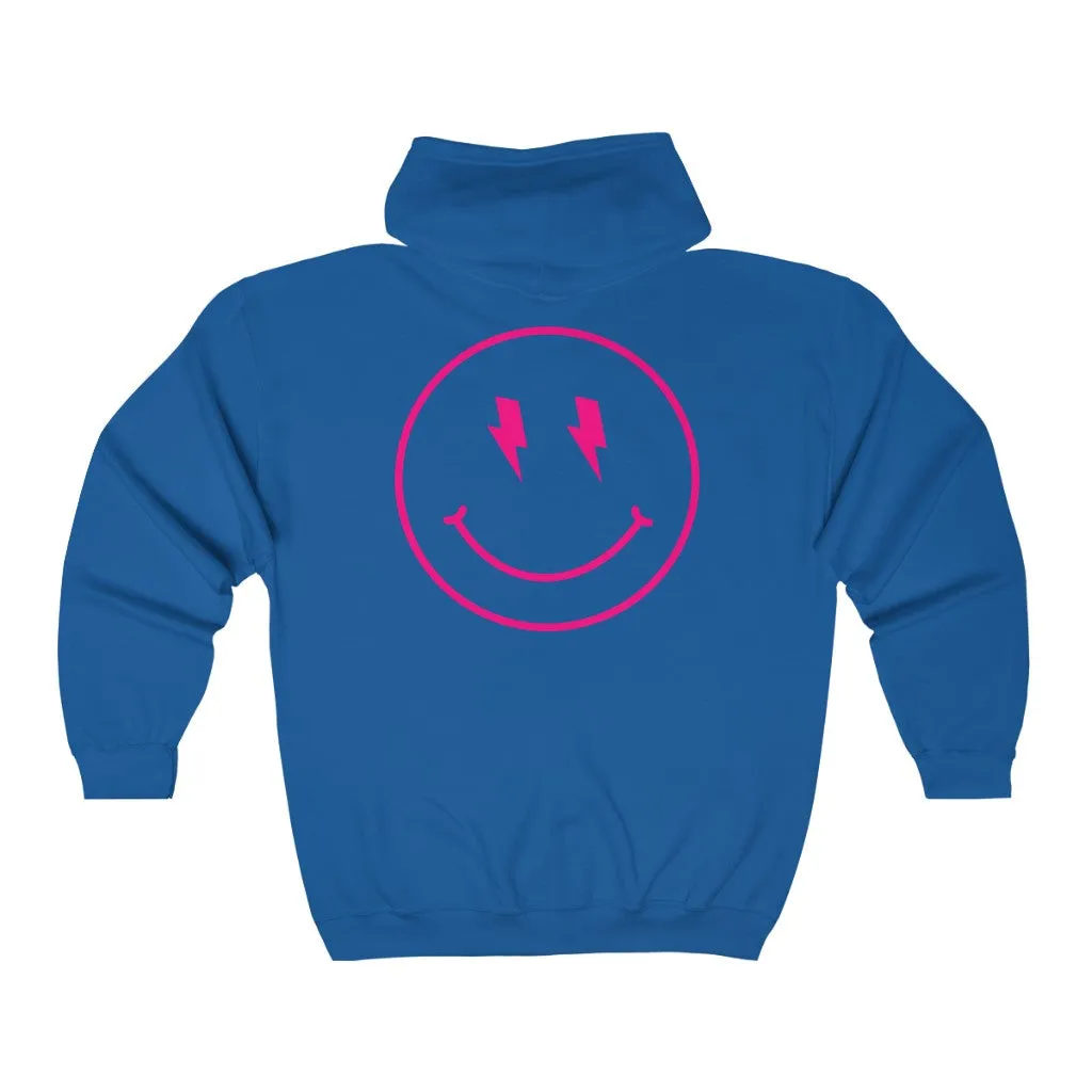 Bolt Eyes Smiley Face Zip Up Hoodie sold by Always Stylish Mama product image thumbnail 4