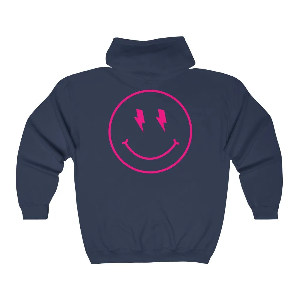 Bolt Eyes Smiley Face Zip Up Hoodie sold by Always Stylish Mama product image thumbnail 5