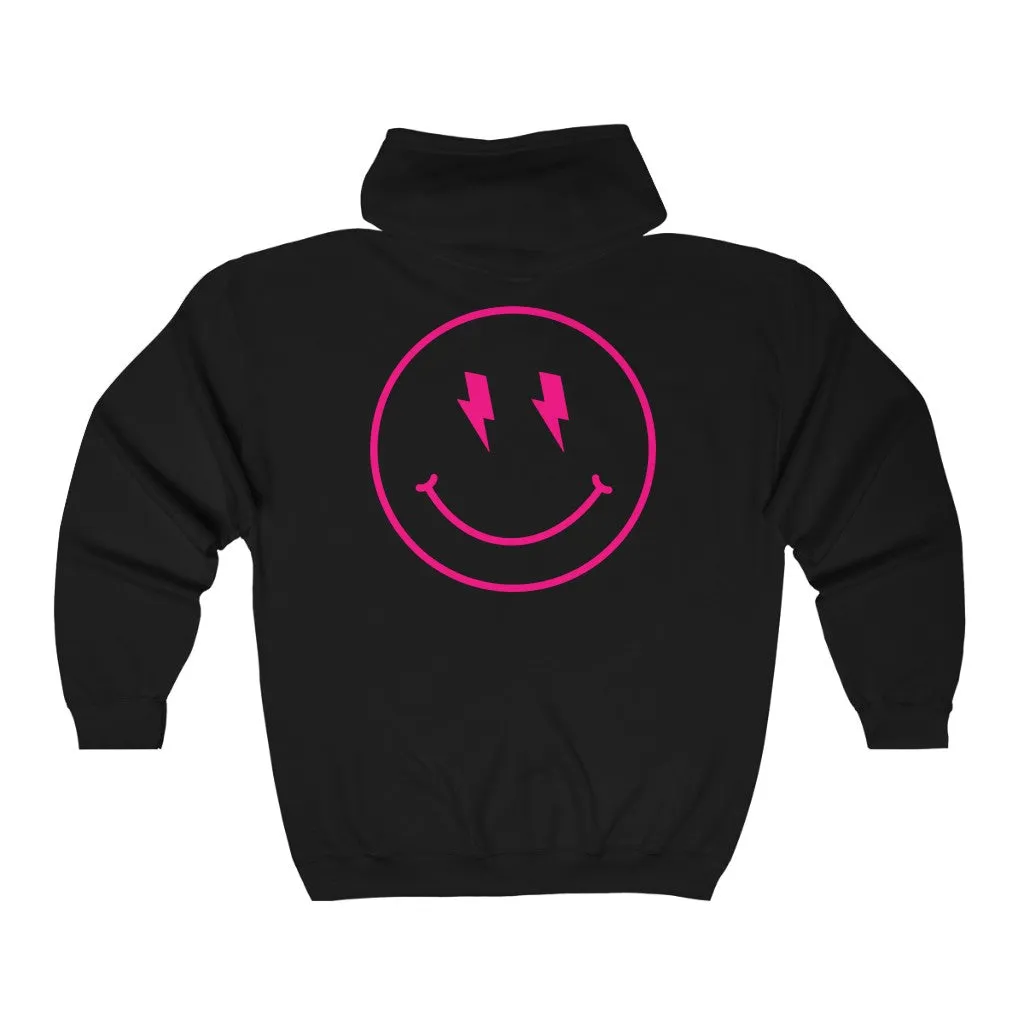 Bolt Eyes Smiley Face Zip Up Hoodie sold by Always Stylish Mama product image thumbnail 2