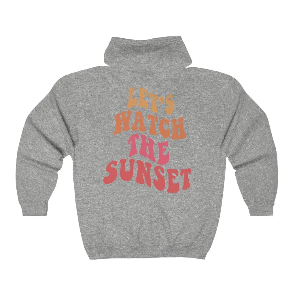 Let's Watch The Sunset Zip Up Hoodie sold by Always Stylish Mama product image thumbnail 3