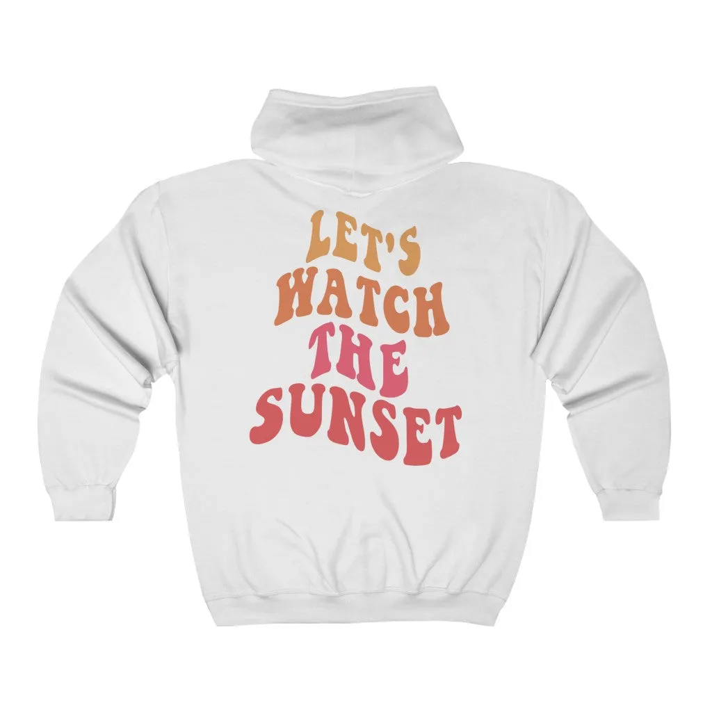 Let's Watch The Sunset Zip Up Hoodie sold by Always Stylish Mama
