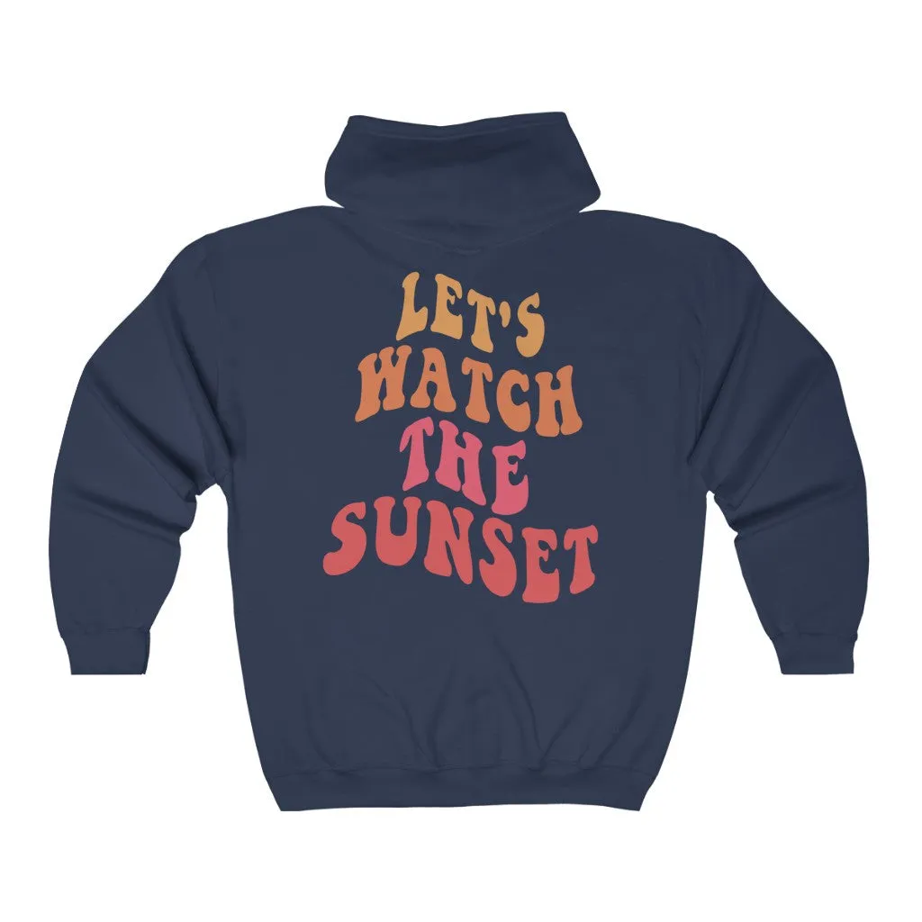 Let's Watch The Sunset Zip Up Hoodie sold by Always Stylish Mama product image thumbnail 5