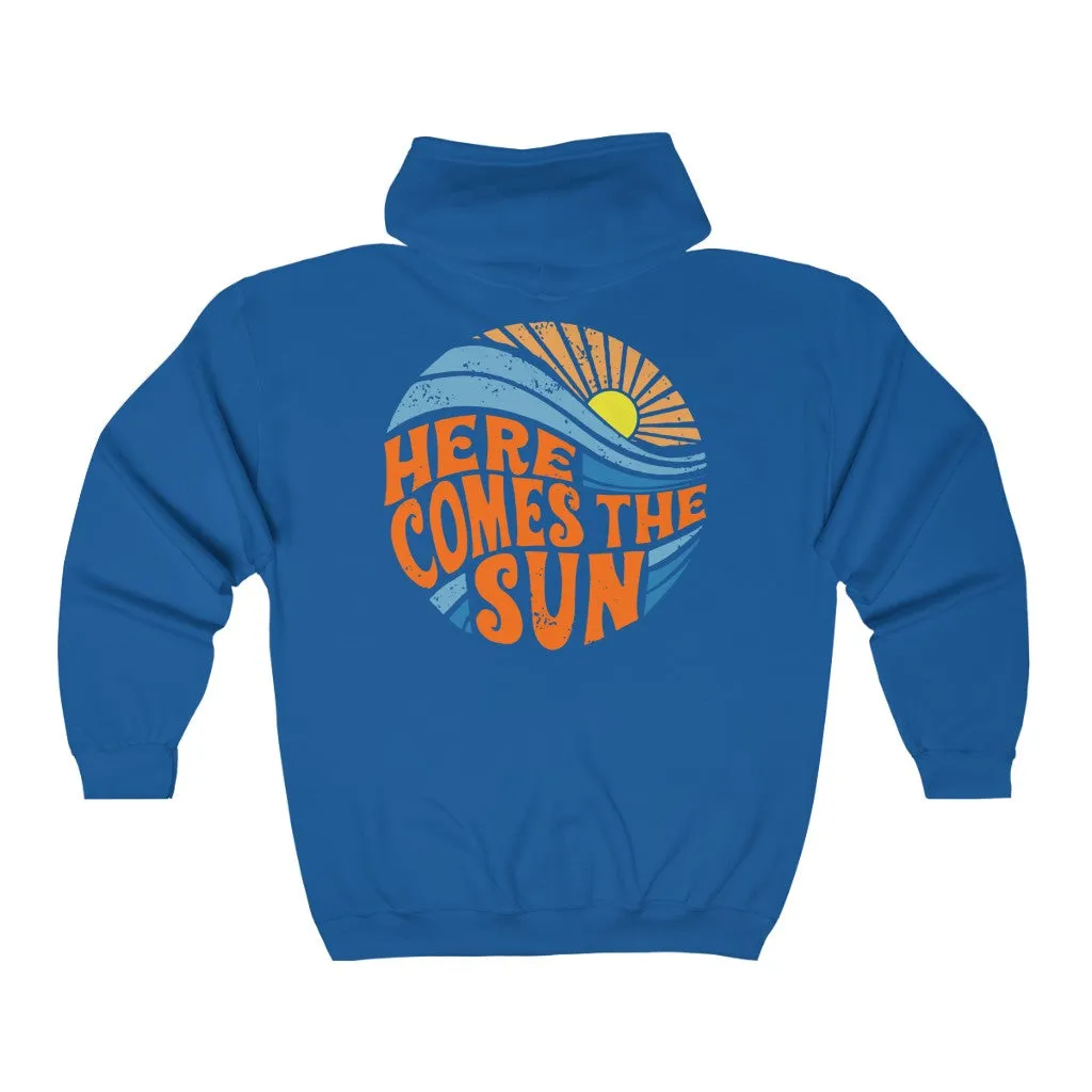 Here Comes The Sun Sunburst Zip Up Hoodie sold by Always Stylish Mama product image thumbnail 4