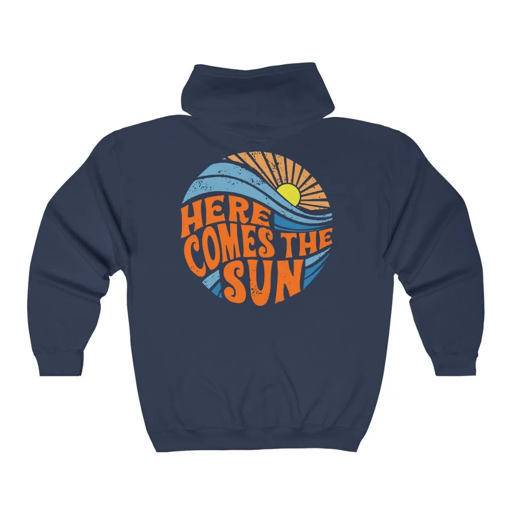 Here Comes The Sun Sunburst Zip Up Hoodie sold by Always Stylish Mama product image thumbnail 5