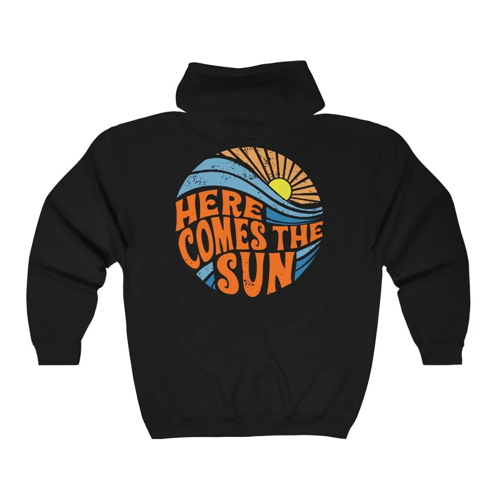 Here Comes The Sun Sunburst Zip Up Hoodie sold by Always Stylish Mama product image thumbnail 2
