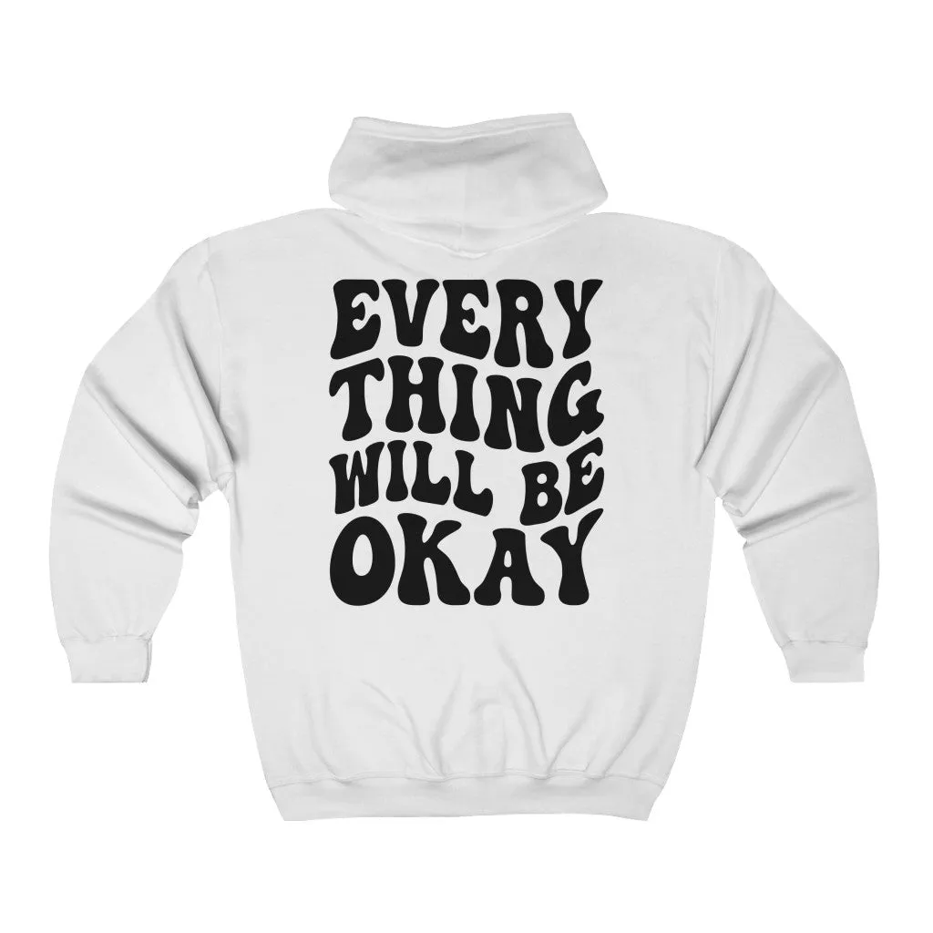 Everything Will Be Okay Zip Up Hoodie sold by Always Stylish Mama product image thumbnail 2