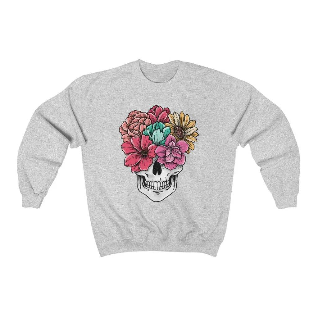 Summer Flower Skull Unisex Sweatshirt sold by Always Stylish Mama