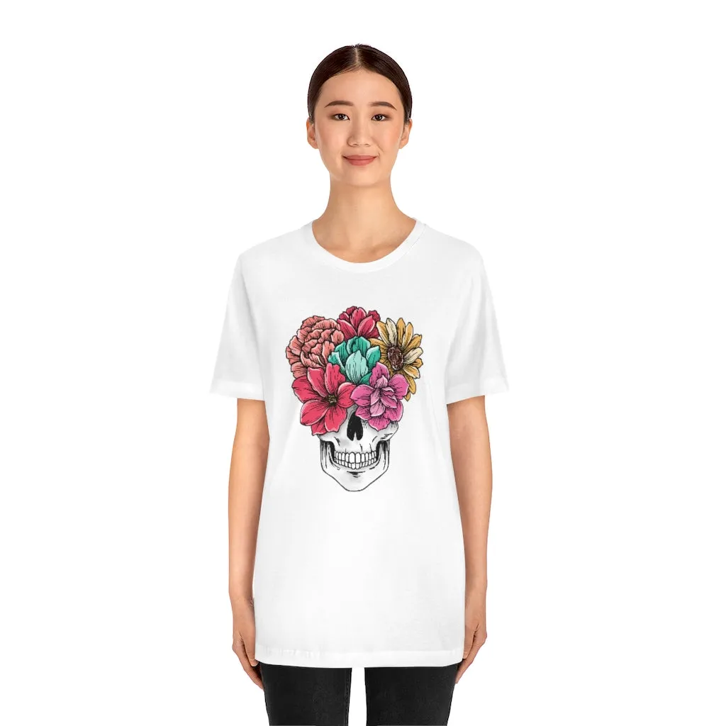 Summer Flower Skull Unisex Tee sold by Always Stylish Mama product image thumbnail 5