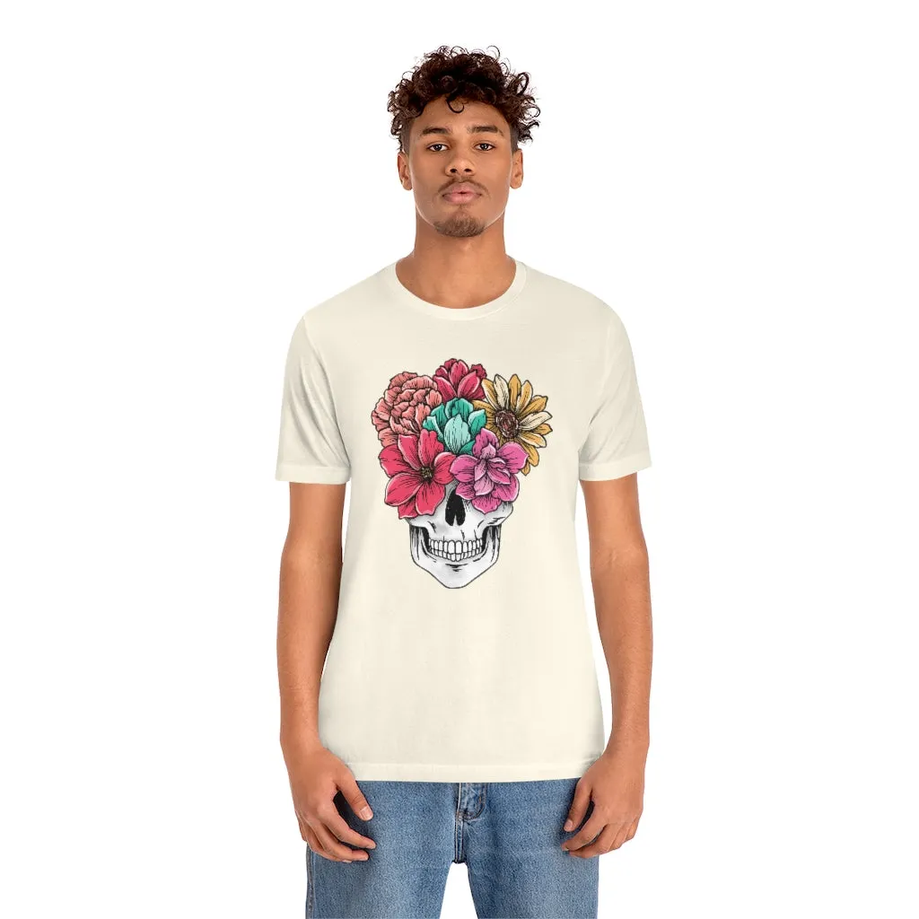 Summer Flower Skull Unisex Tee sold by Always Stylish Mama product image thumbnail 3