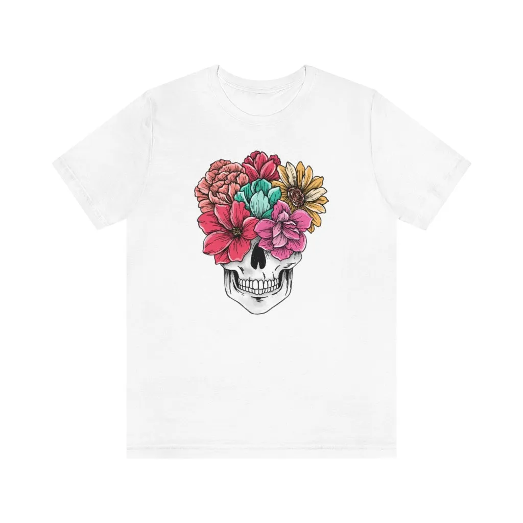 Summer Flower Skull Unisex Tee sold by Always Stylish Mama product image thumbnail 4