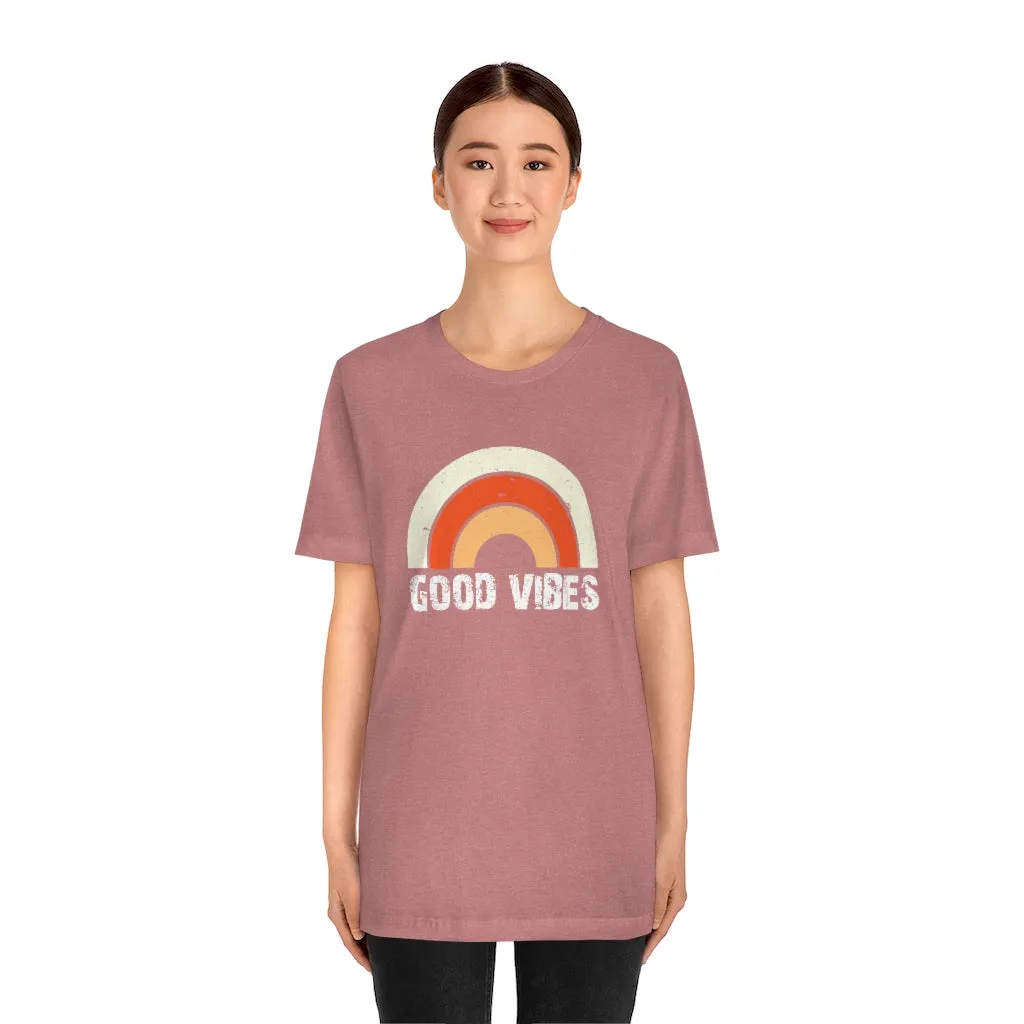 Good Vibes Orange Unisex Tee sold by Always Stylish Mama product image thumbnail 2