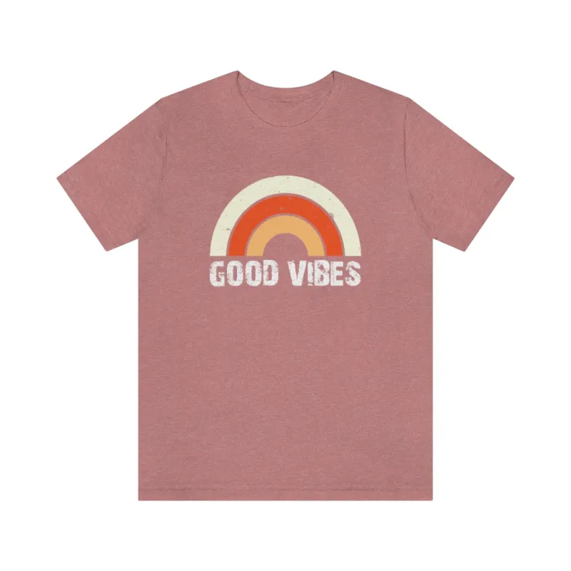 Good Vibes Orange Unisex Tee sold by Always Stylish Mama