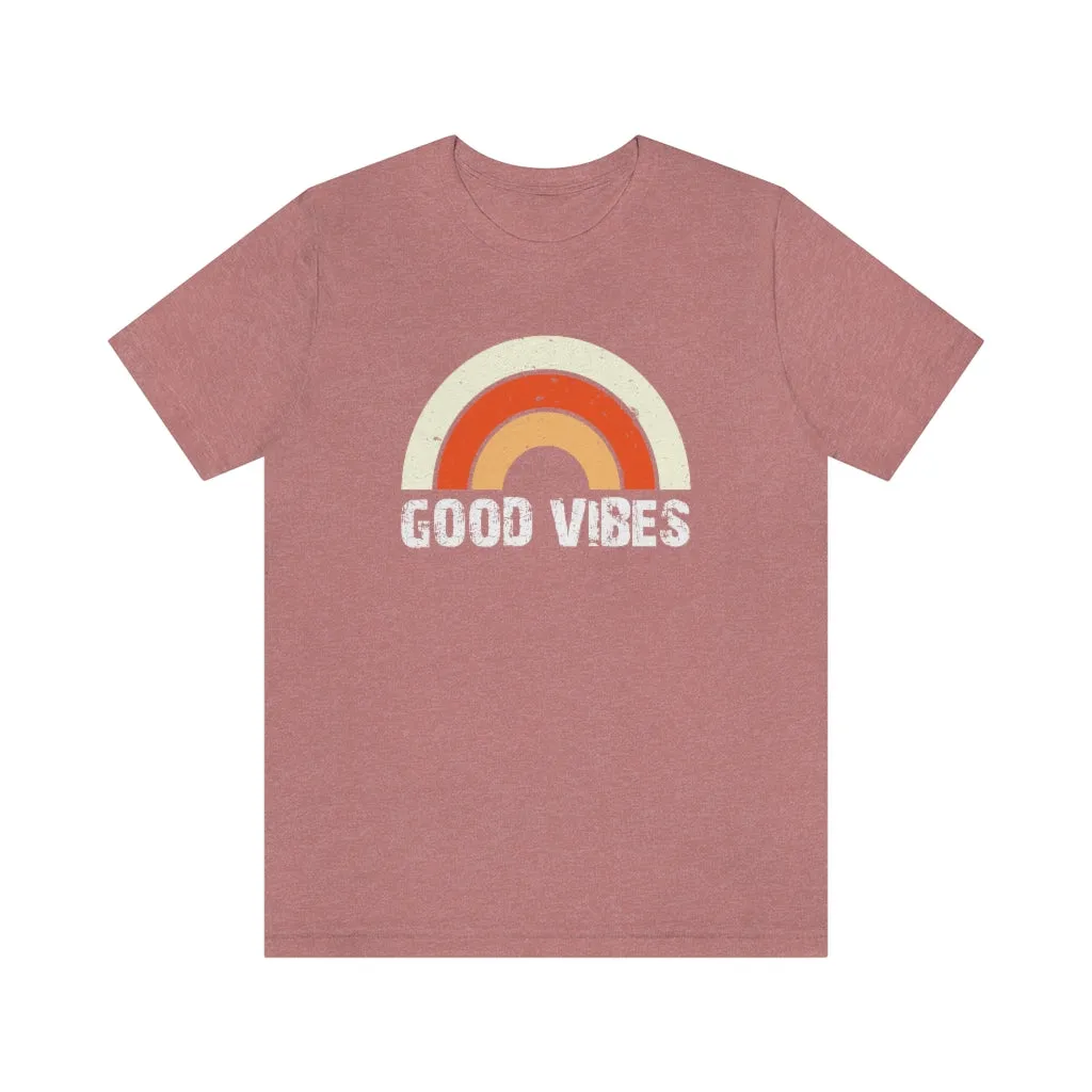 Good Vibes Orange Unisex Tee sold by Always Stylish Mama