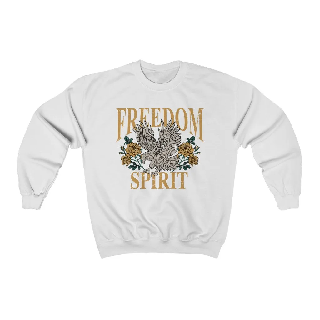 Freedom Spirit Eagle Grunge Unisex Sweatshirt sold by Always Stylish Mama product image thumbnail 2