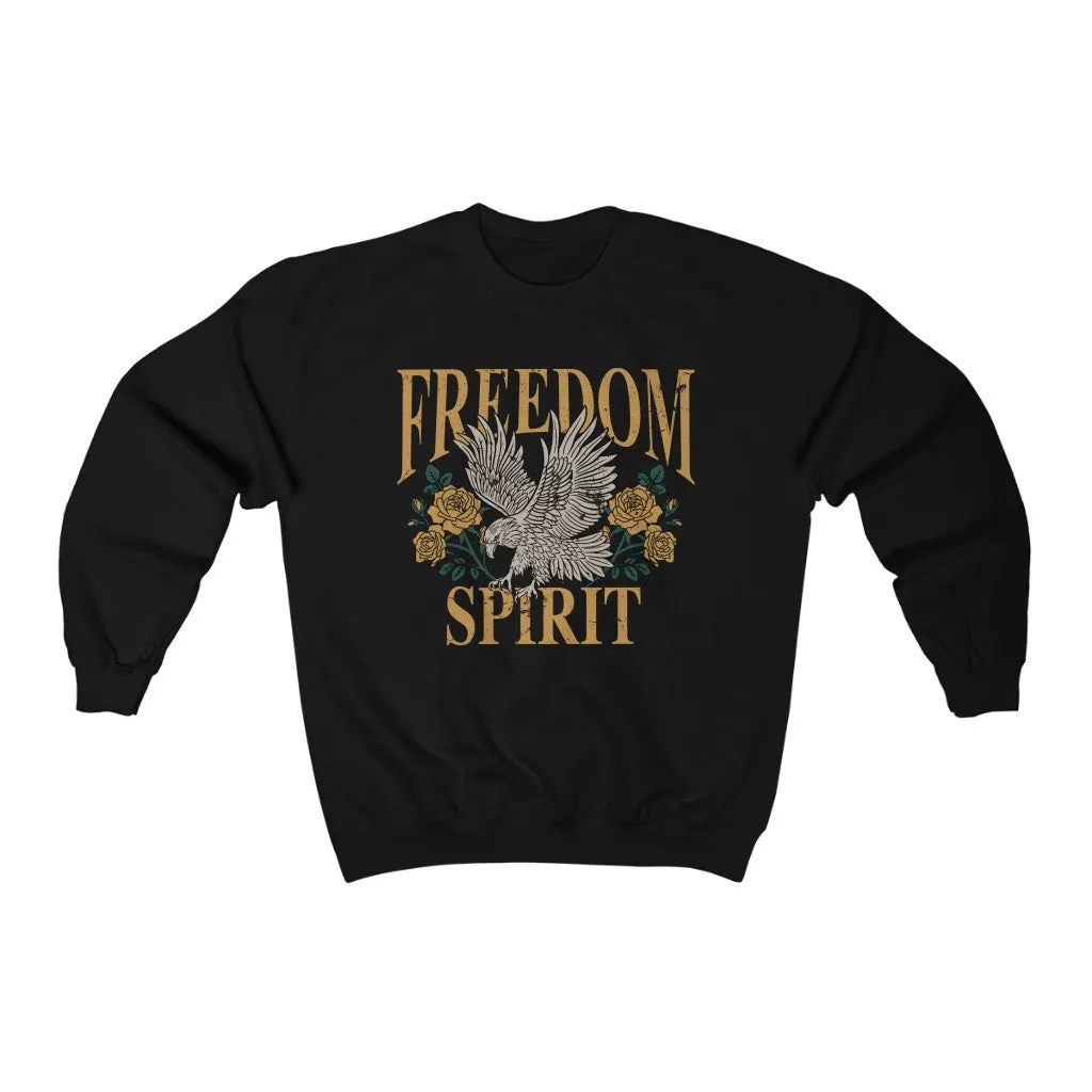 Freedom Spirit Eagle Grunge Unisex Sweatshirt sold by Always Stylish Mama product image thumbnail 3