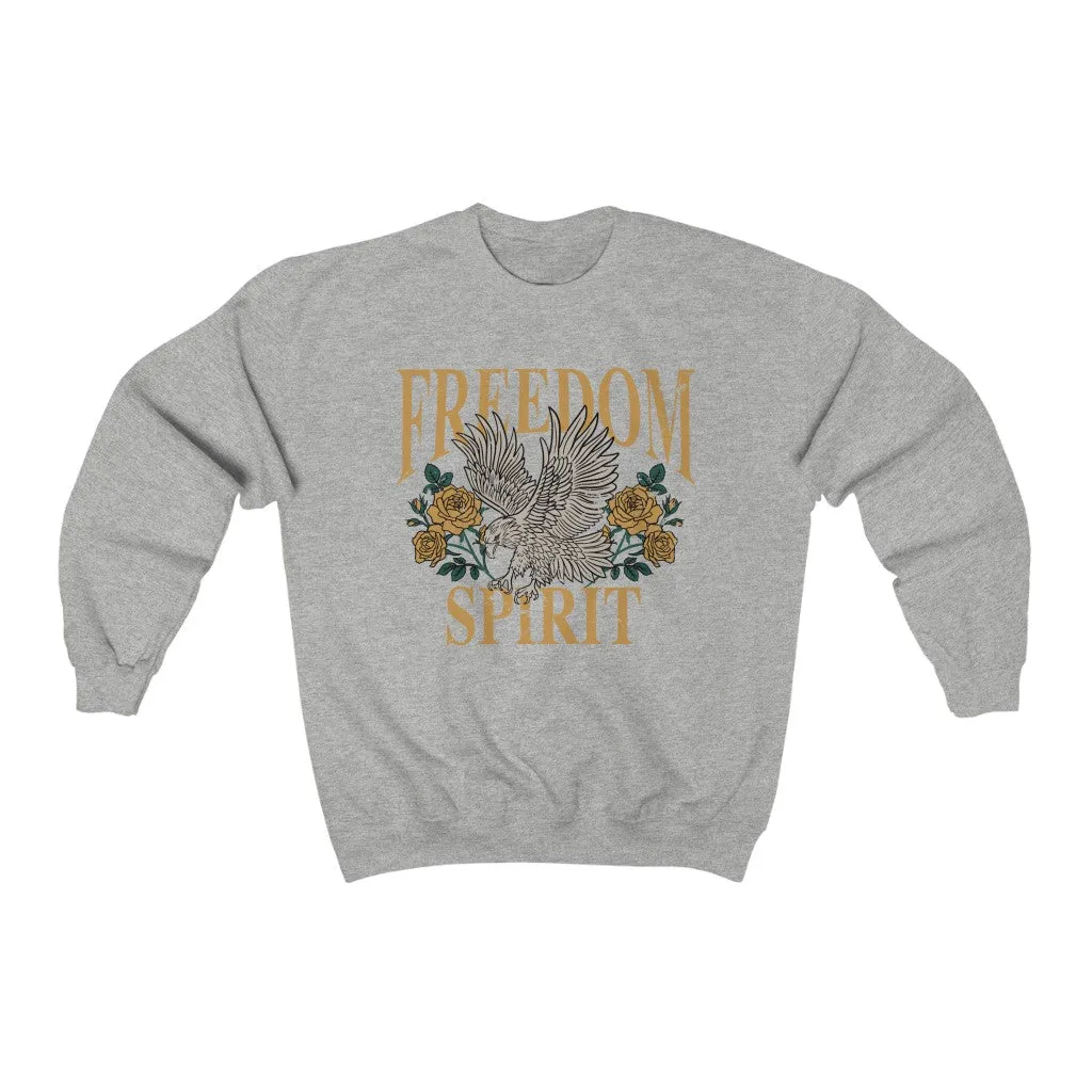 Freedom Spirit Eagle Grunge Unisex Sweatshirt sold by Always Stylish Mama product image thumbnail 4