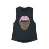 Pink Lips Leopard Tongue Out Women's Flowy Scoop Muscle Tank sold by Always Stylish Mama