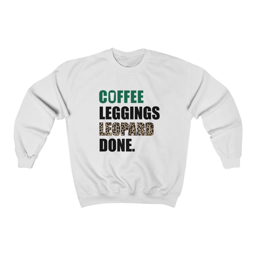Coffee Leggings Leopard Done Unisex Sweatshirt sold by Always Stylish Mama product image thumbnail 2