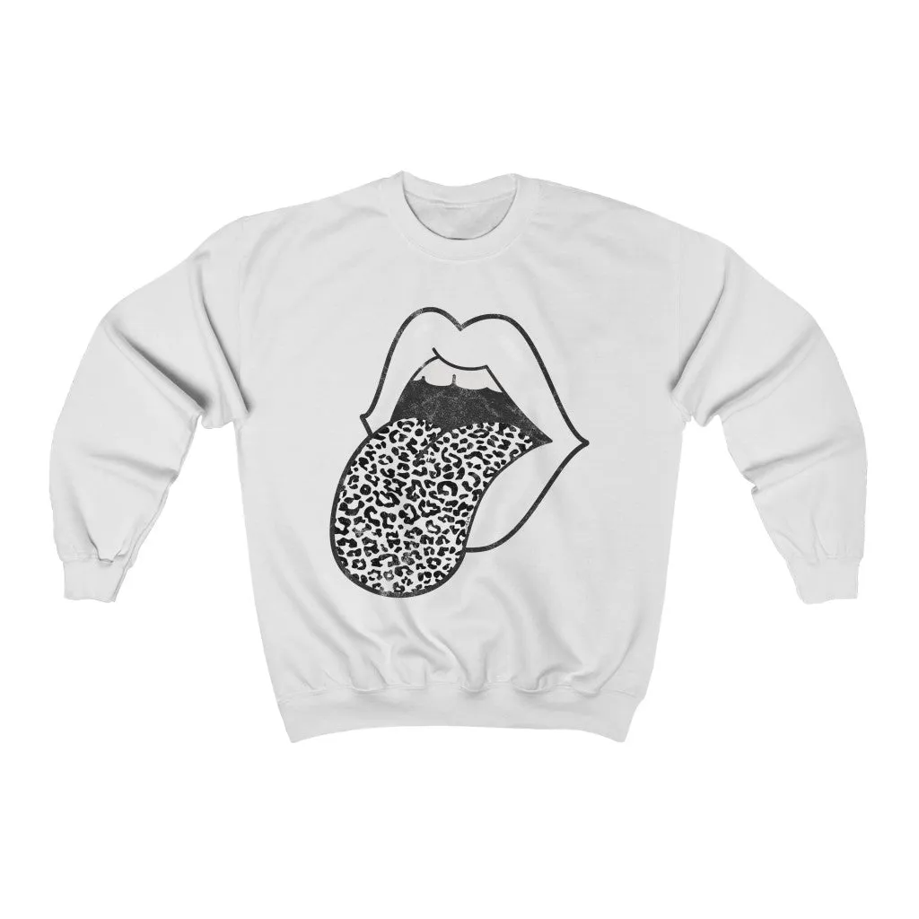Leopard Tongue Out Distressed Unisex Sweatshirt sold by Always Stylish Mama