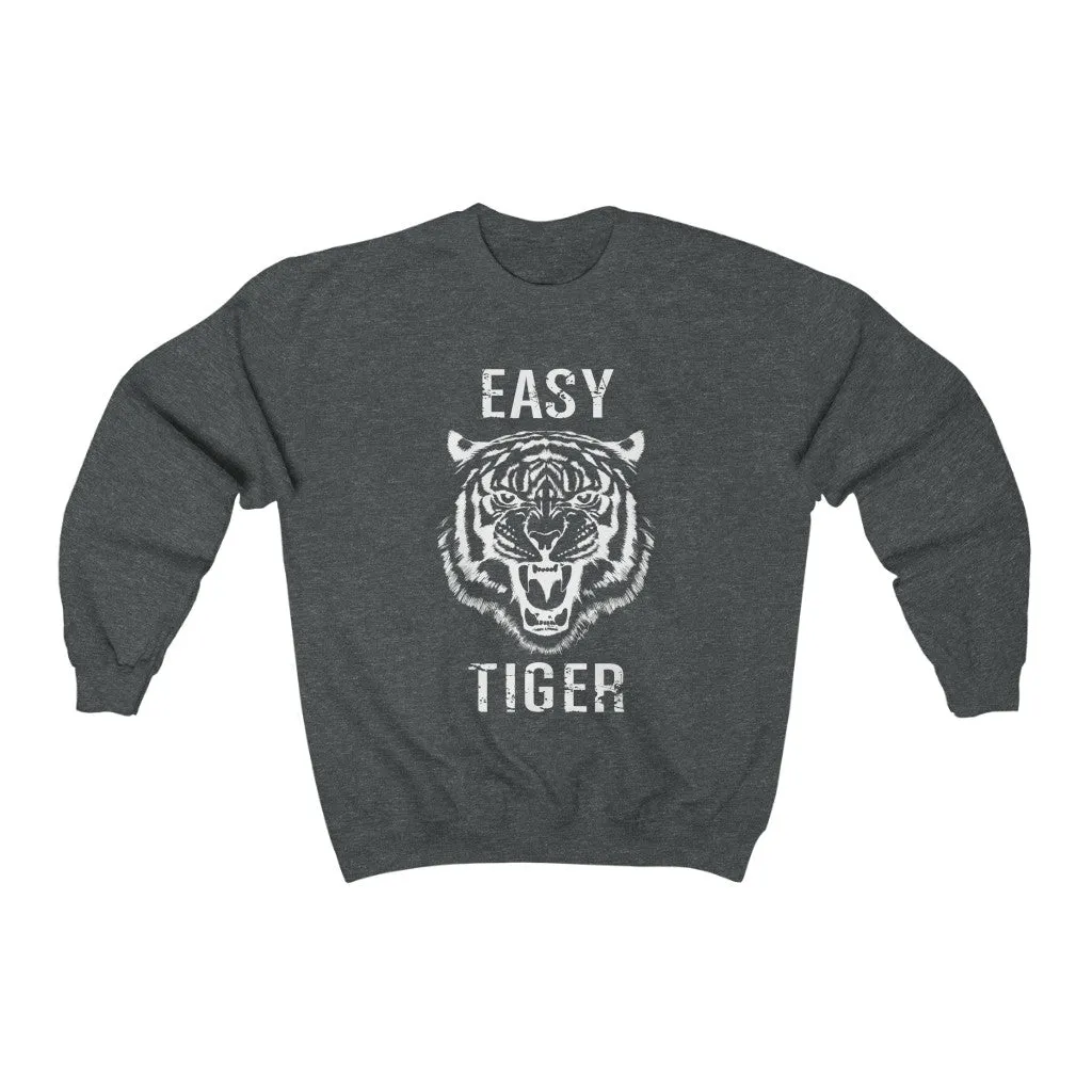 Easy Tiger White Distressed Unisex Sweatshirt sold by Always Stylish Mama product image thumbnail 2