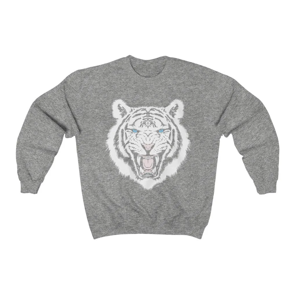 White Tiger Unisex Charcoal Sweatshirt sold by Always Stylish Mama product image thumbnail 2