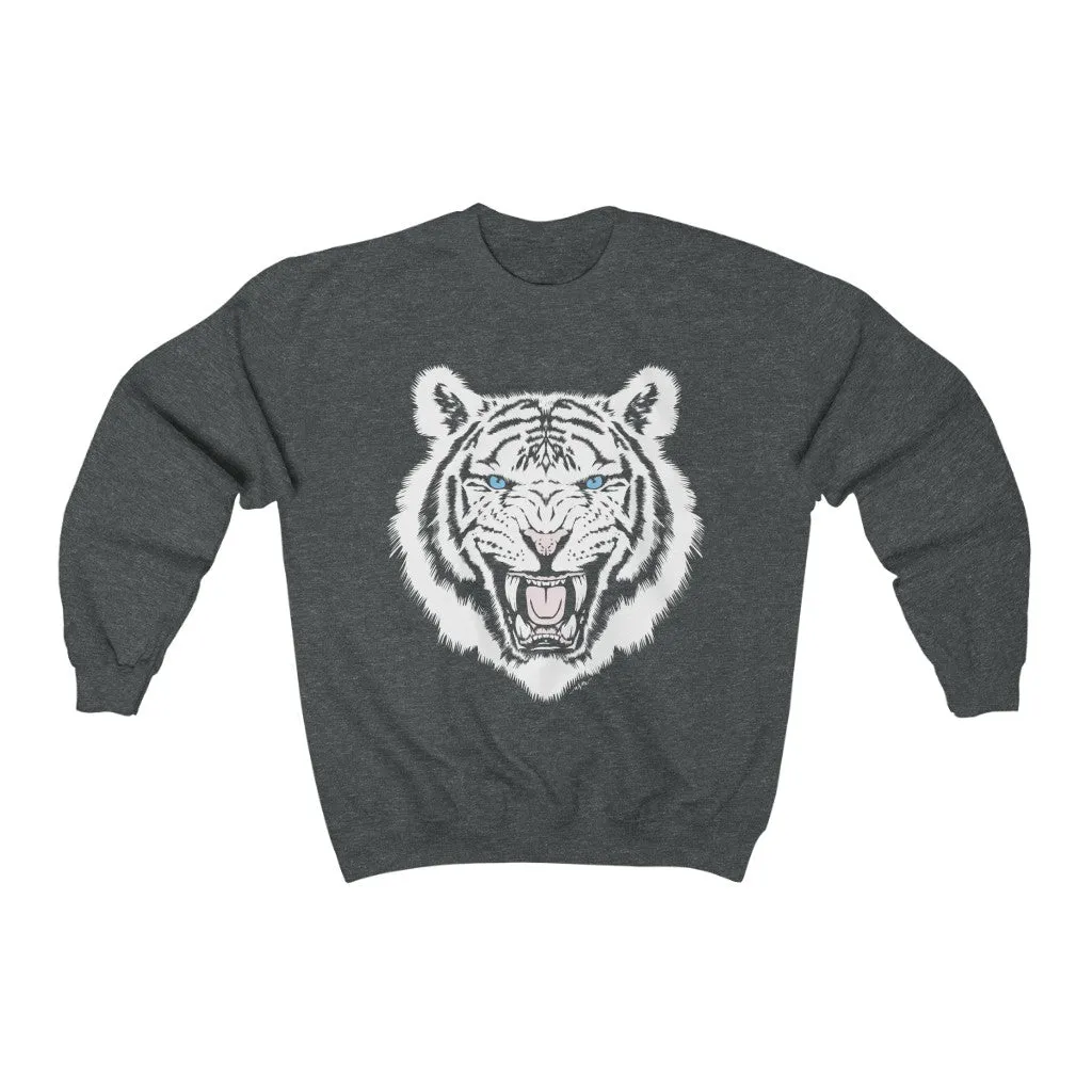 White Tiger Unisex Charcoal Sweatshirt sold by Always Stylish Mama product image thumbnail 3